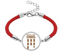 no/no Morse Code Skyline Expression Lucky Red String Bracelet Rope Bracelet Handmade