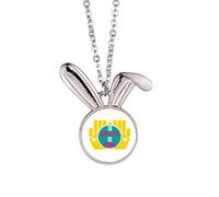 no/no Mother Loves Gentle Strong Rabbit Necklace Pendant Bunny Animal Jewelry Gift