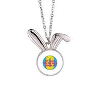 no/no Mother Loves Old Hard Art Deco Fashion Rabbit Necklace Pendant Bunny Animal Jewelry Gift