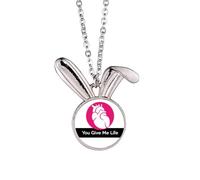 no/no Mother River Life Art Deco Fashion Rabbit Necklace Pendant Bunny Animal Jewelry Gift