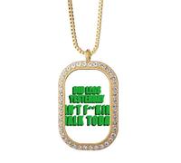 no/no Movement Affecting Consequences Response Necklace Pendant Diamond Crystal Golden Jewelry