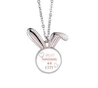 no/no Nanchang Sign Art Deco Fashion Rabbit Necklace Pendant Bunny Animal Jewelry Gift