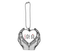 no/no Nara Japaness City Name Red Sun Flag Car Keychain Heart Pendant Ornament Charm