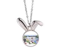 no/no Neo Impressionism Optics Chromatics Rabbit Necklace Pendant Bunny Animal Jewelry Gift