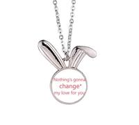 no/no Nothing Will Change My Love Rabbit Necklace Pendant Bunny Animal Jewelry Gift