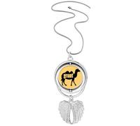 no/no Numel Desert Caravan Sound Pendant Angel Wings Rotating Necklace Jewelry