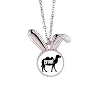 no/no Numel Desert Caravan Sound Rabbit Necklace Pendant Bunny Animal Jewelry Gift