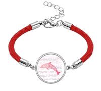 no/no Ocean Dolphins Jump Freely Lucky Red String Bracelet Rope Bracelet Handmade