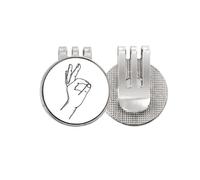 no/no OK Gesture Line Drawing Pattern Golf Ball Marker Hat Cap Clip Enamel Magnetic