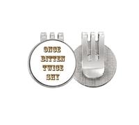 no/no Once Bitten Twice Shy Art Deco Fashion Golf Ball Marker Hat Cap Clip Enamel Magnetic