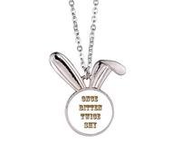 no/no Once Bitten Twice Shy Art Deco Fashion Rabbit Necklace Pendant Bunny Animal Jewelry Gift