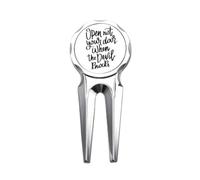 no/no Open Not Your Door When the Devil Knocks Golf Divot Tool Golf Ball Marker Repair Tool