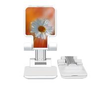 no/no Orange Dark White Beautiful Flowers Adjustable Cell Phone Stand Desk Foldable