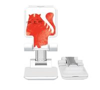no/no Orange Sling Fat Cat Animal Watercolor Adjustable Cell Phone Stand Desk Foldable
