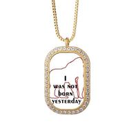 no/no Orangutans Common Knowledge English Language Culture Necklace Pendant Diamond Crystal Golden Jewelry