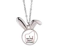 no/no Orangutans Common Knowledge English Language Culture Rabbit Necklace Pendant Bunny Animal Jewelry Gift