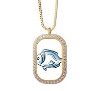 no/no Ordinary Triviality Salted Fish Necklace Pendant Diamond Crystal Golden Jewelry