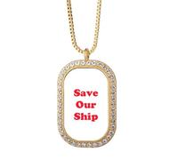 no/no Original Intention Help Art Deco Fashion Necklace Pendant Diamond Crystal Golden Jewelry