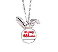 no/no Outline China's Urban Tourism Beijing Rabbit Necklace Pendant Bunny Animal Jewelry Gift