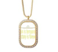 no/no Pain Temporary Victory Forever Necklace Pendant Diamond Crystal Golden Jewelry