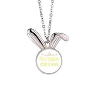no/no Pain Temporary Victory Forever Rabbit Necklace Pendant Bunny Animal Jewelry Gift