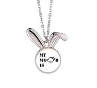 no/no Pain Weather Rainstorm Art Deco Fashion Rabbit Necklace Pendant Bunny Animal Jewelry Gift