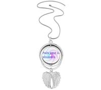 no/no Painful Past Sle Hexagon Pendant Angel Wings Rotating Necklace Jewelry