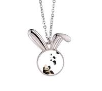 no/no Pandas Teach Children Avoid Emotions Rabbit Necklace Pendant Bunny Animal Jewelry Gift
