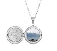 no/no panorama art deco fashion Locket Necklace Hold Picture Jewelry Birthday Gift