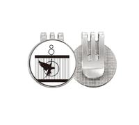 no/no Parrot Cage Box Flying Art Deco Fashion Golf Ball Marker Hat Cap Clip Enamel Magnetic