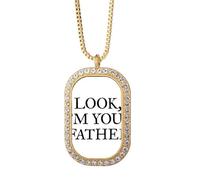 no/no Pay Attention Relationship Listen Speak Necklace Pendant Diamond Crystal Golden Jewelry