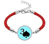 no/no pejupiter spade 3 Poker Lucky Red String Bracelet Rope Bracelet Handmade