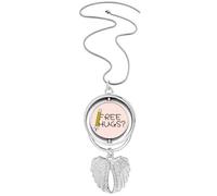 no/no Pencil Display Free Writing Pendant Angel Wings Rotating Necklace Jewelry
