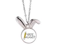 no/no Pencil Display Free Writing Rabbit Necklace Pendant Bunny Animal Jewelry Gift