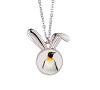 no/no Penguin Chest Overlook South Pole Rabbit Necklace Pendant Bunny Animal Jewelry Gift