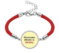 no/no Persistence Victory Overcome Difficult Lucky Red String Bracelet Rope Bracelet Handmade
