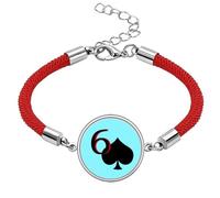 no/no pespade 6 Poker Lucky Red String Bracelet Rope Bracelet Handmade