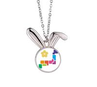 no/no Petal Yellow Love Japanese Expression Rabbit Necklace Pendant Bunny Animal Jewelry Gift