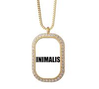 no/no Philosophical Thought Minimalism Necklace Pendant Diamond Crystal Golden Jewelry