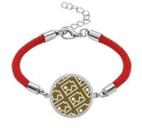 no/no Photo Memorial Seal Patterns Lucky Red String Bracelet Rope Bracelet Handmade