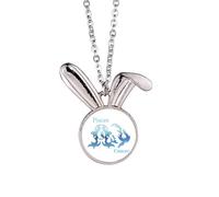 no/no Pisces Cancer Pair Constellation Rabbit Necklace Pendant Bunny Animal Jewelry Gift