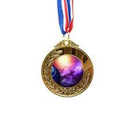 no/no Planet Earth Red Blue Colorful Gold Award Winner Medal First Place Ribbon