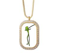 no/no Planet Earth Universe Human Necklace Pendant Diamond Crystal Golden Jewelry