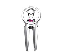 no/no Planet Man Lie Earth Art Deco Fashion Golf Divot Tool Golf Ball Marker Repair Tool
