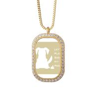 no/no playful en retriever plays poop Necklace Pendant Diamond Crystal Golden Jewelry