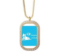 no/no playful hueats poop tasty Necklace Pendant Diamond Crystal Golden Jewelry