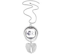 no/no playful hupuppy plays poop Pendant Angel Wings Rotating Necklace Jewelry