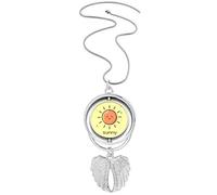 no/no Pleasant Sunny Day Sunbeam Pendant Angel Wings Rotating Necklace Jewelry