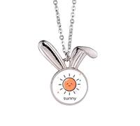 no/no Pleasant Sunny Day Sunbeam Rabbit Necklace Pendant Bunny Animal Jewelry Gift