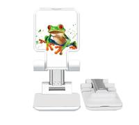 no/no Polypedatid Green Frogs Art Deco Fashion Adjustable Cell Phone Stand Desk Foldable